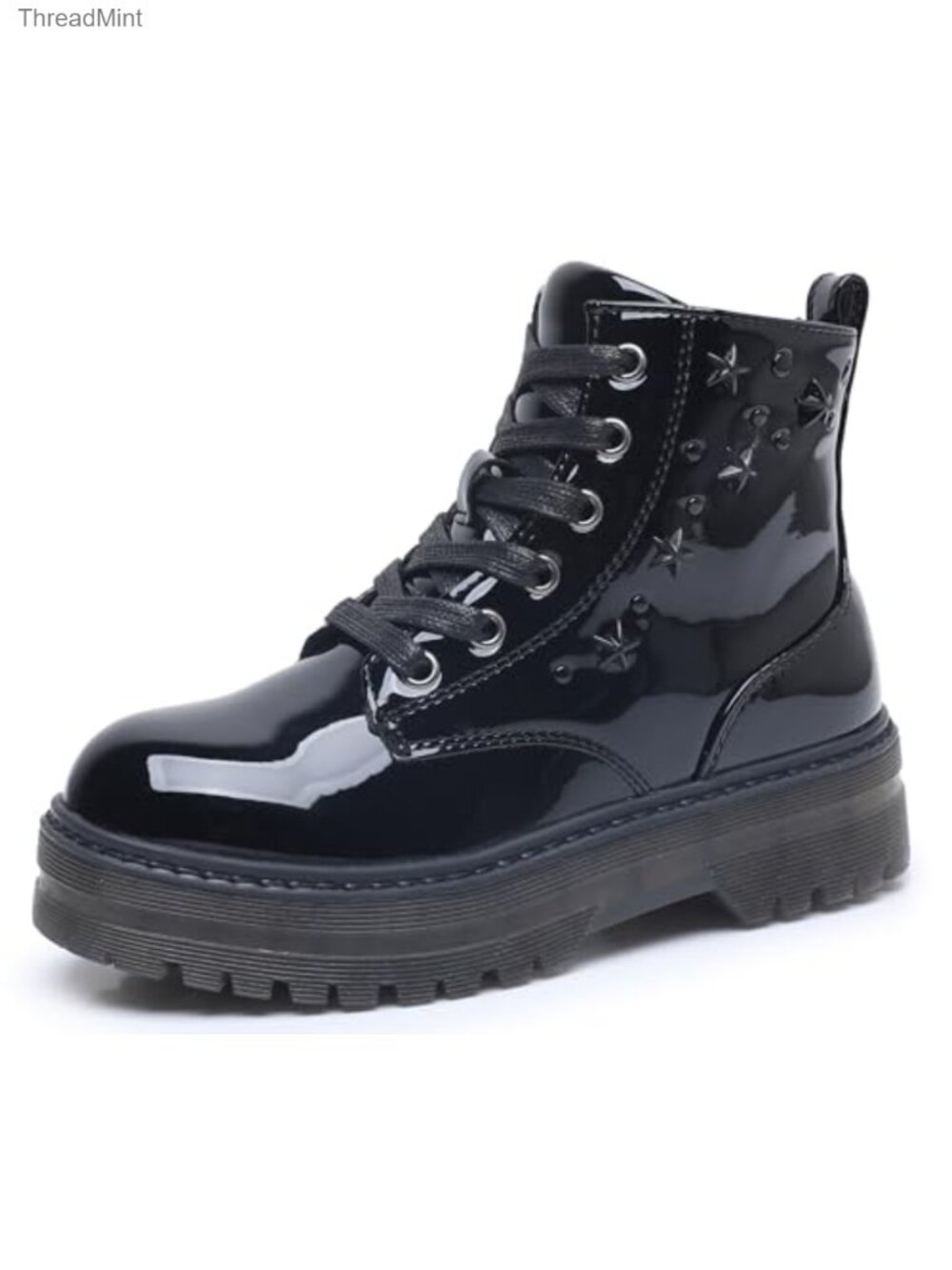 Kids Combat Boots Ankle Booties Side Zipper Water Resistant Synthetic